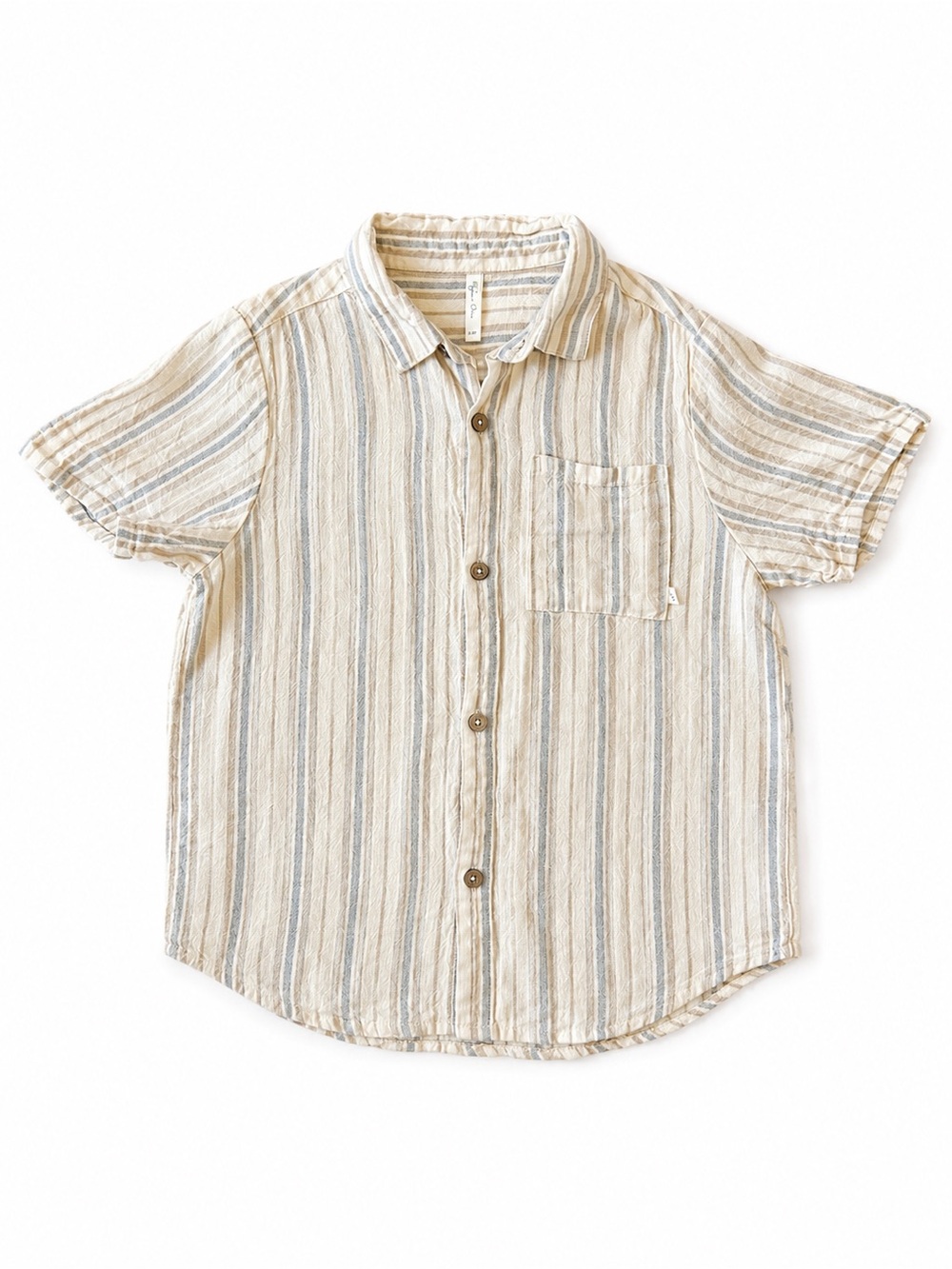 Rylee + Cru Linen Blend Striped Button-Up Shirt 6-7Y